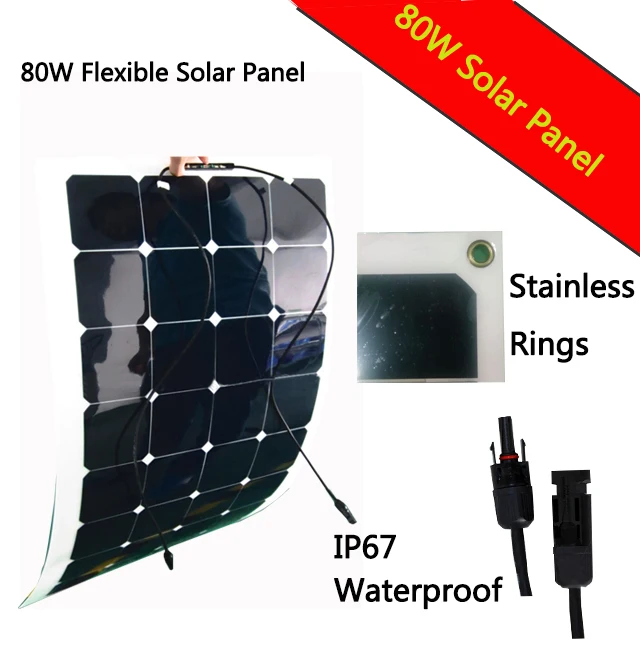 Самая дешевая цена на гибкие солнечные панели 80 Вт монокристаллическая