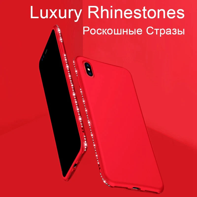 TOMKAS силиконовый чехол со стразами для iPhone X 7 8 Plus роскошный блестящий мягкий