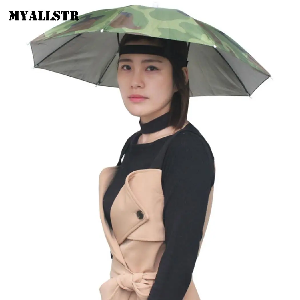 Зонт шляпа зонт для взрослых с эластичными лентами 130 г одежда 65 см на голову 40