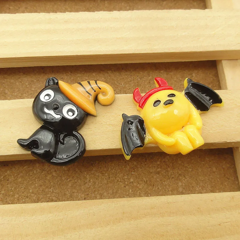 10 шт./лот каучуковая имитация с плоской задней стороной мультяшная Хеллоуин