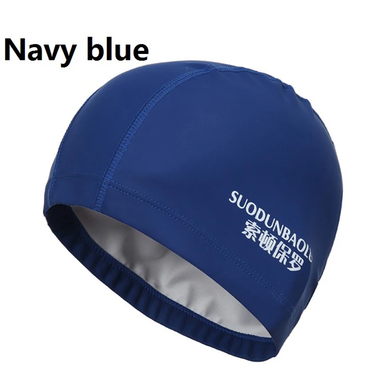 

New 2020 Elastic Waterproof PU Fabric Protect Ears Long Hair Sports Swim Pool Hat Swimming Cap Free size for Men & Women Adults