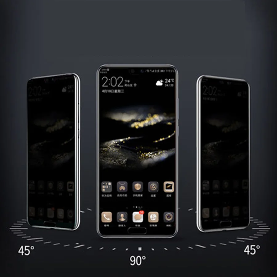 3 шт. mate10pro с антибликовым покрытием полное покрытие конфиденциальности
