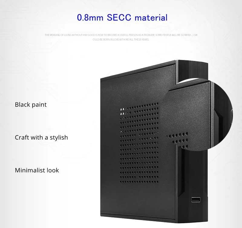 Тонкий itx мини Чехол HTPC домашний кинотеатр горизонтальный itx корпус SECC ПК для рабочего кабинета мини-atx игровой настольный корпус