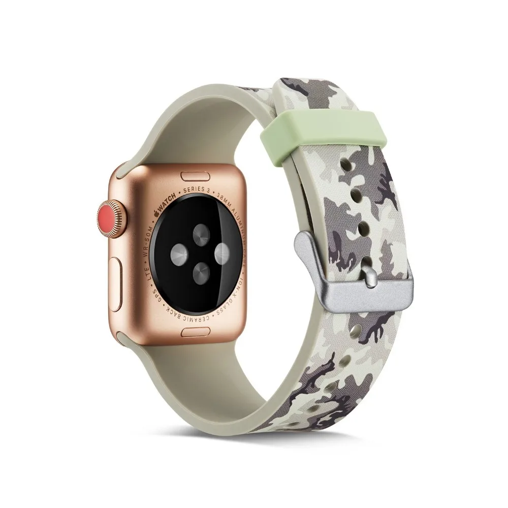 Граффити стиль силиконовый мягкий ремешок для Apple Watch 1 2 3 4 5 ремешок 38 мм 40 мм 42 мм 44 мм ремешок SmartWatch спортивный силиконовый наручный браслет