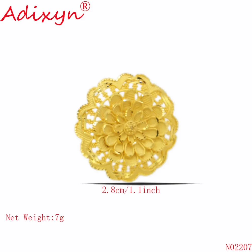 Adixyn новые большие круглые гвоздики серьги для женщин/девочек золотой цвет/Медь Модные ювелирные подарки N02207