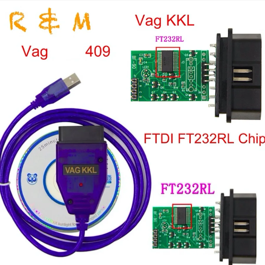 ForVag com Кабель kkl 409 1 Авто кабель сканера с FTDI авто диагностический интерфейс для audi