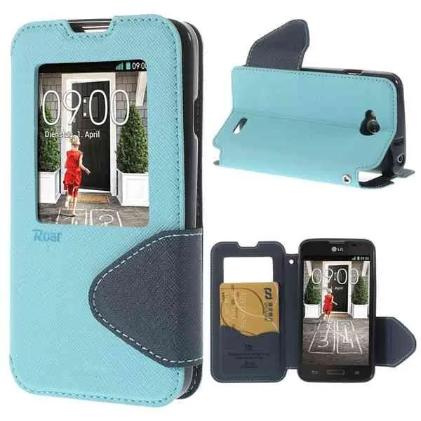 Luxury Roar Korea Diary View Window Protective Phone case Leather Case Cover for LG L70 D320 Dual SIM D325 Wallet Flip | Мобильные