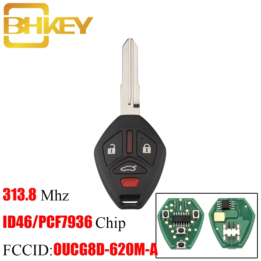 

BHKEY OUCG8D-620M-A Car Remote Key For Mitsubishi Galant Eclipse 2007-2012 Smart Car Keyless Entry 313.8Mhz ID46 Chip