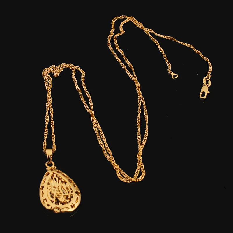 Мусульманский Бог Подвески золотого цвета колье с подвеской модные ювелирные