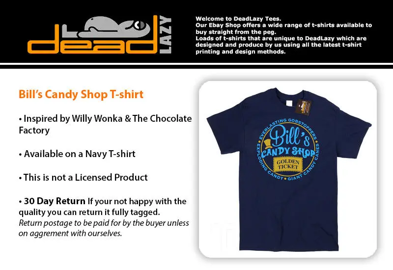 2019 Fashion Bill'S Candy Shop - Willy Wonka Chocolate Factory Inspired T-Shirt Retro Film Tee Hoodie | Мужская одежда