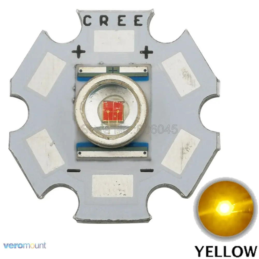 Yellow 5 шт. CREE XLamp XRE XR-E Q5 3 Вт высокое мощность светодиодный светильник излучатель холодный белый/теплый белый/красный/зеленый/синий/желтый 16 мм 20 мм PCB - Испускаемый цвет: Yellow