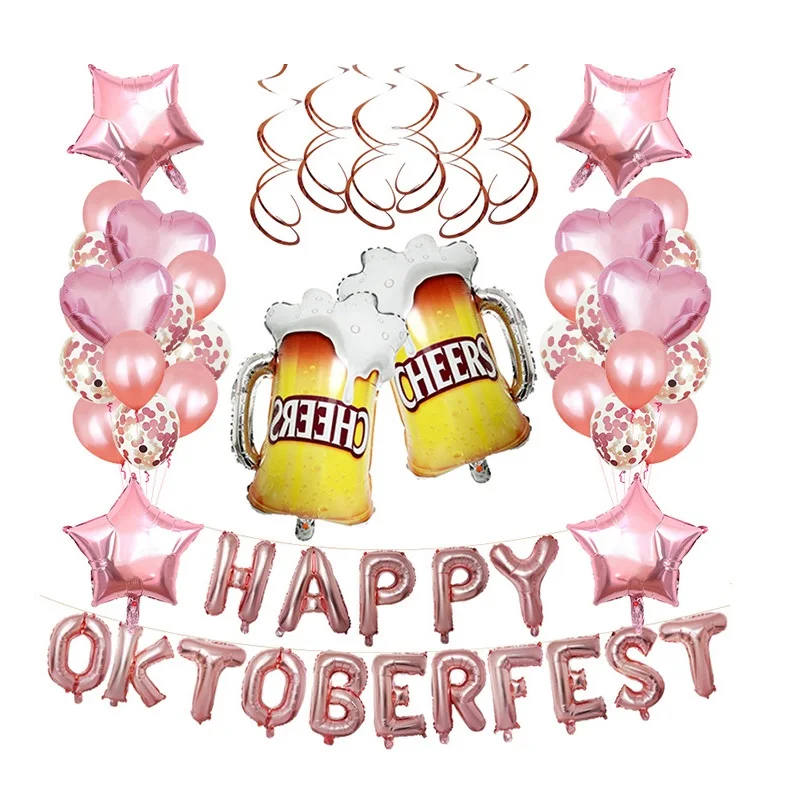 56 шт. счастливый Октоберфест буквы пивные чашки шаблон воздушный шар из майлара