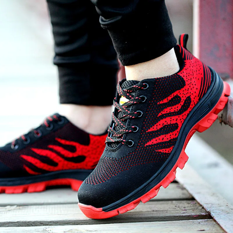 

Unisex Safety Shoes Breathable Steel Toe Work Shoes Air Mesh Anti-slip Hiking Boots Breathable Puncture - Proof Shoes