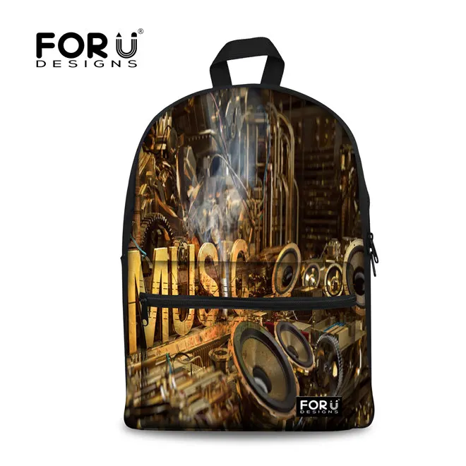 FORUDESIGNS/для женщин рюкзак Панк DJ музыка печати рюкзаки для подростков обувь девочек и мальчиков проигрыватель дизайн Mochila Feminina - Цвет: Зеленый