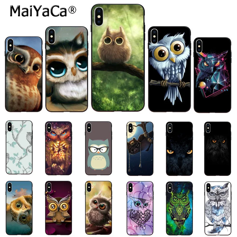 Защитный мобильный телефон MaiYaCa чехол с изображением совы на дереве для iPhone X XS MAX 6