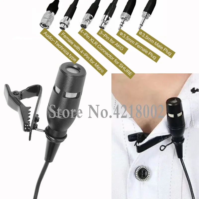 Зажим-на лацкане петличный микрофон мини проводной Конденсатор для Sennheiser Shure