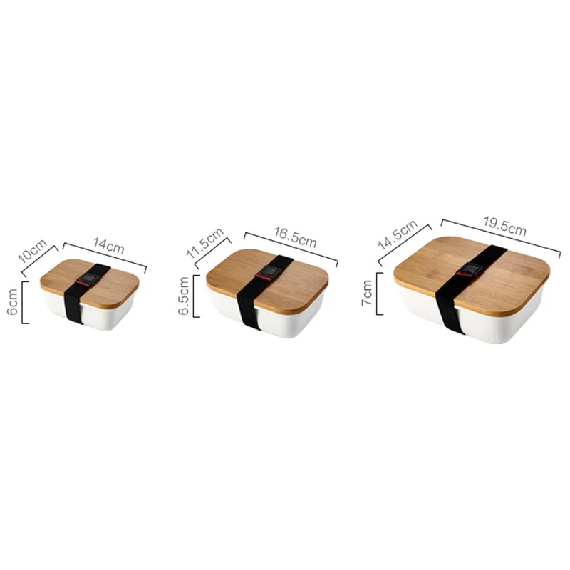 Микроwavable Ланч бокс Bamboo Ceramic Bento Box теплоизоляция контейнер для еды хранения