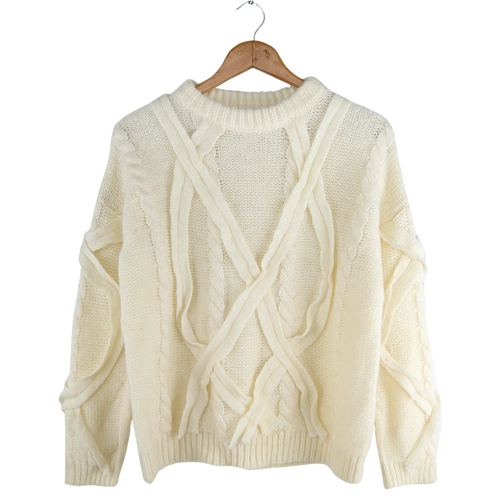 Autumn Winter Women Sweater Long Sleeve White Pullover Thick Knitting Jumper Knitwear Christmas Sweaters pull femme hiver | Женская