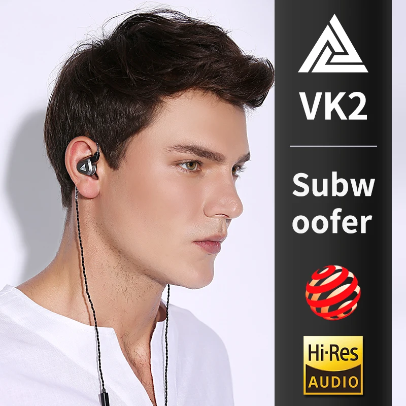 Новинка QKZ VK2 2DD наушники вкладыши HIFI DJ Monito спортивные для бега гибридная