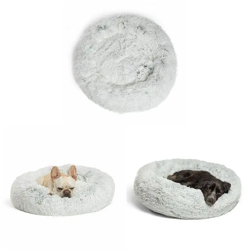 Shag Faux Fur Donut Cuddler Cat Bed Warm Plush Dog Puppy Mat Pet Bed DC112
