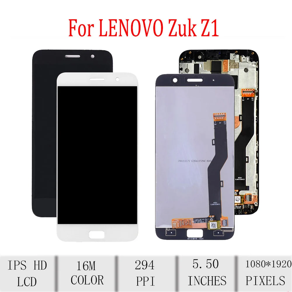 5 &quotоригинальный для Lenovo zuk Z1 ЖК-дисплей сенсорный экран с рамкой дигитайзер