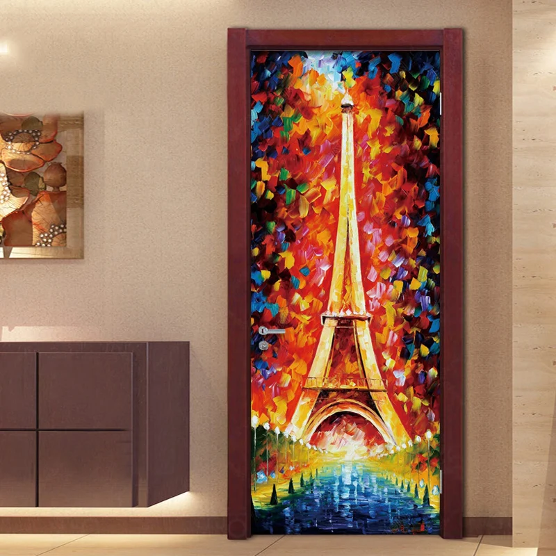 ПВХ самоклеющиеся водонепроницаемые наклейки на дверь современное искусство