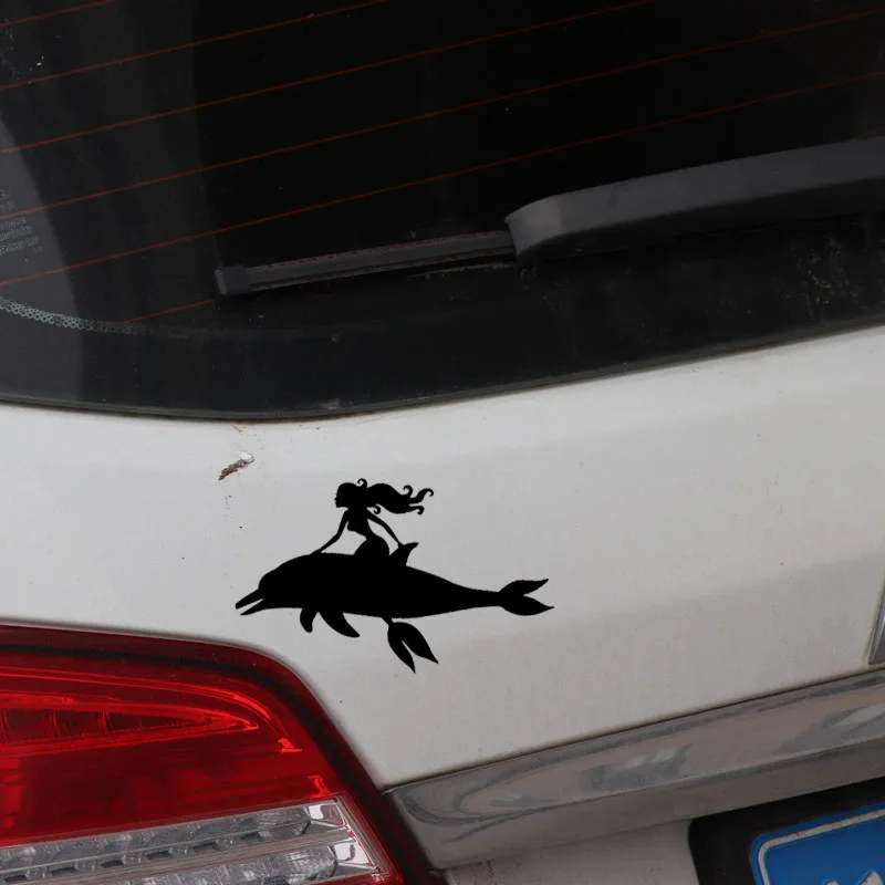 YJZT 16 6 см * 10 4 Виниловая наклейка Рыба Дельфин Сексуальная Русалка Морской стиль