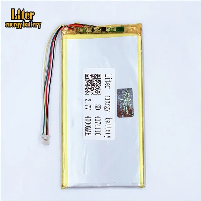 Разъем 1,0-5 P 4074110 4075110 3,7 V 4000mah планшетный ПК lipo аккумулятор в аккумуляторных батареях с полной емкостью