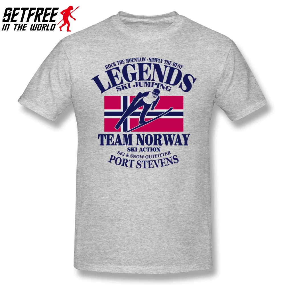 Мужская футболка с норвежским флагом и прыжками на лыжах модная Camiseta 4XL 5XL 6XL