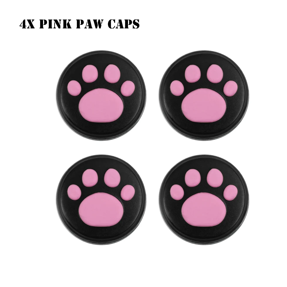 4X Pink Paw Caps Противоскользящий защитный силиконовый чехол-накладка, колпачок для джойстиков, чехол-накладка, консоль, бампер для nintendo Switch Joy-Con - Цвет: 4X Pink Paw Caps
