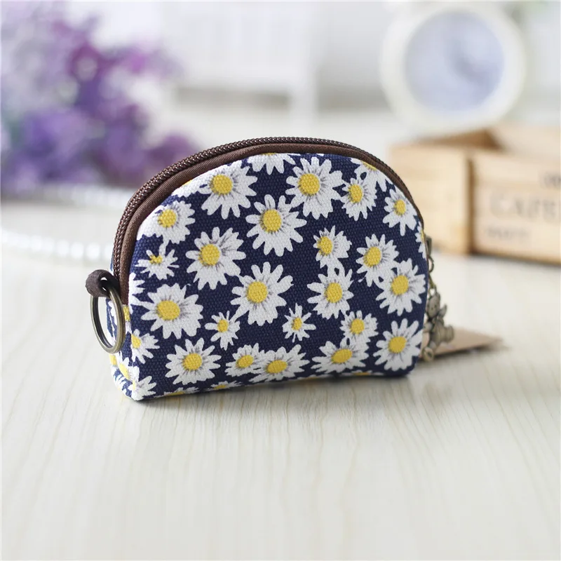 white flower Ретро мини-сумка, женские кошельки для монет, Kawaii, короткий кошелек, для девочек, кошка, маленький холщовый кошелек, сумки для карт, женские кошельки для рук, для дам, детей - Цвет: white flower