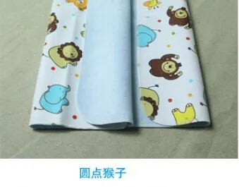 70x80cm Polka Monkey Островная хлопок для детских подгузников, смены 3 слоя ламинирования для матрасик для пеленания, пусковая площадка мочи коврик для младенца - Цвет: 70x80cm Polka Monkey