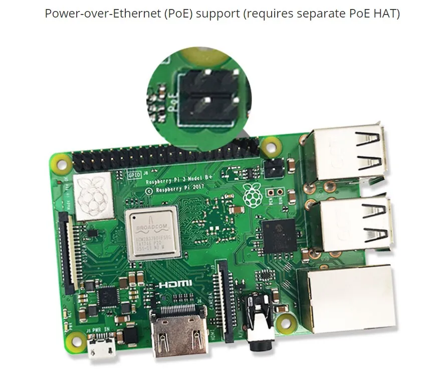 Raspberry Pi 3 Model B+ Бортовой 2,4G& 5G wifi Cpu Plus 1,4 GHz добавить PoE Raspberry Pi 3 Plus Pi3B