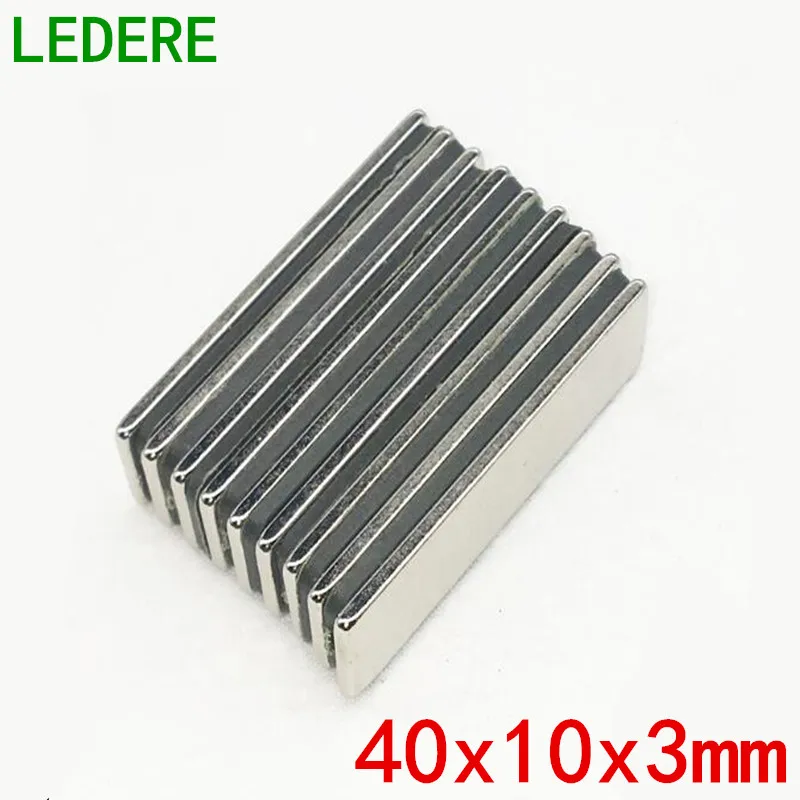 LEDERE 10 шт. магниты 40x10x3 N50 супер мощный блок полос Редкоземельные неодимовые мм ndfeb