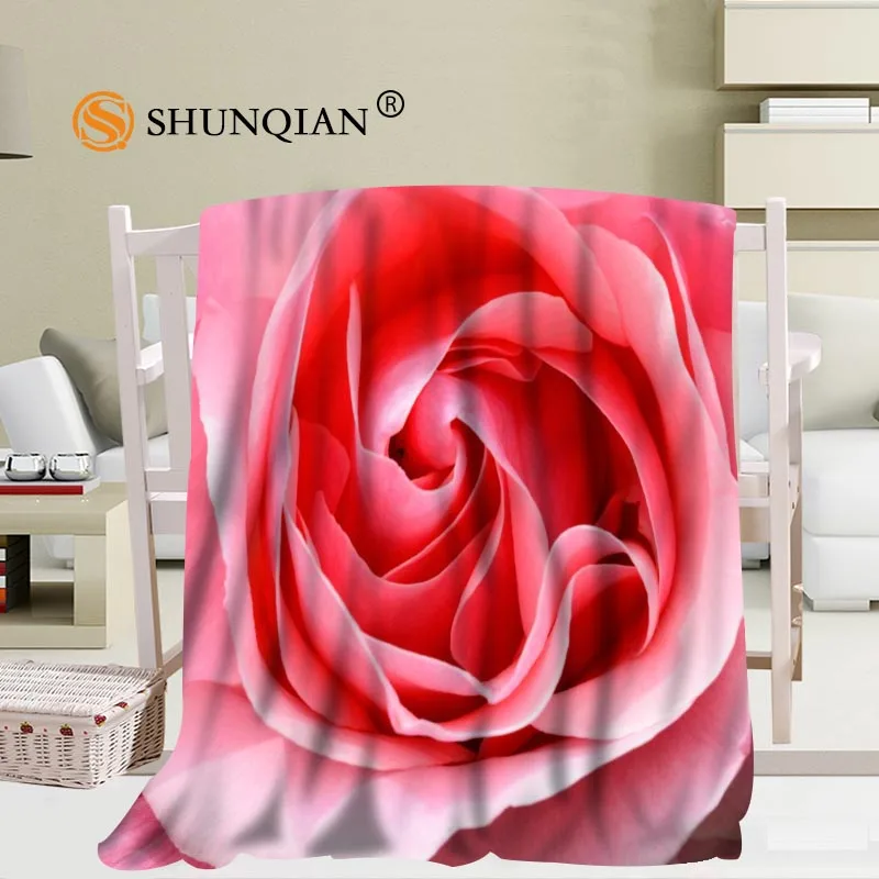 Economici Su Misura Di Grande Formato Fiori Rosa Rossa Coperte Per Letti Falafel Inverno Caldo Letto Divano Coperta 56x80 Pollici 50X60inch 40X50inch
