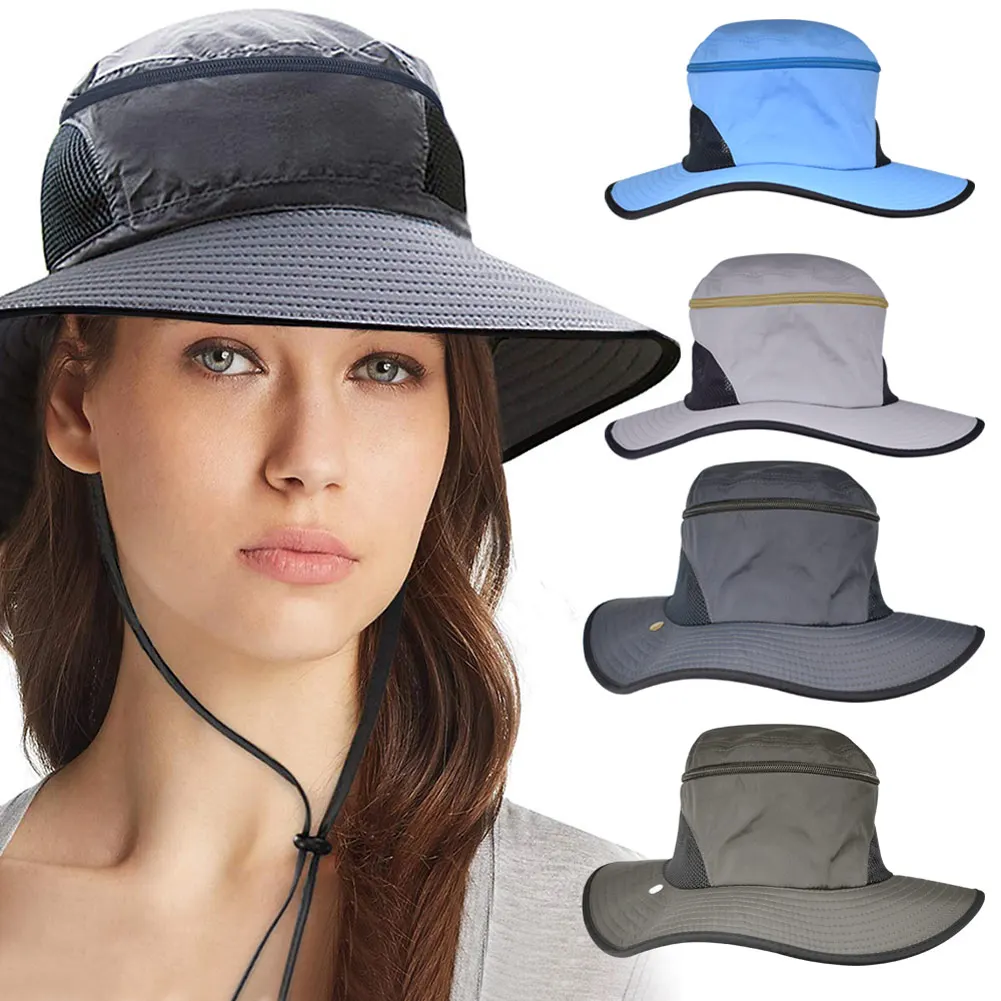 

Women Men Foldable Hat Breathable Mesh Sunhat Portable Summer Fishing Outdoor Hats MC889