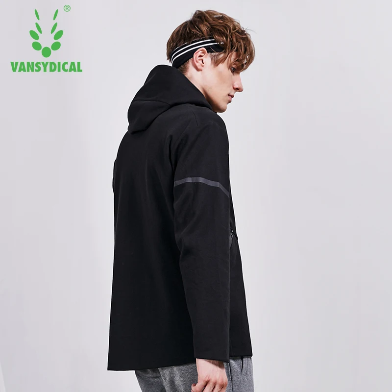 Vansydical мужские спортивные куртки для бега зимняя куртка с капюшоном ветровка на