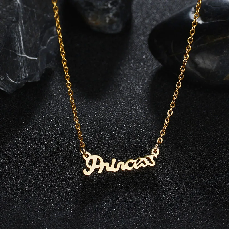 ELSEMODE You Are My Princess Letter Lover Rose Gold длинное ожерелье с подвеской для женщин и