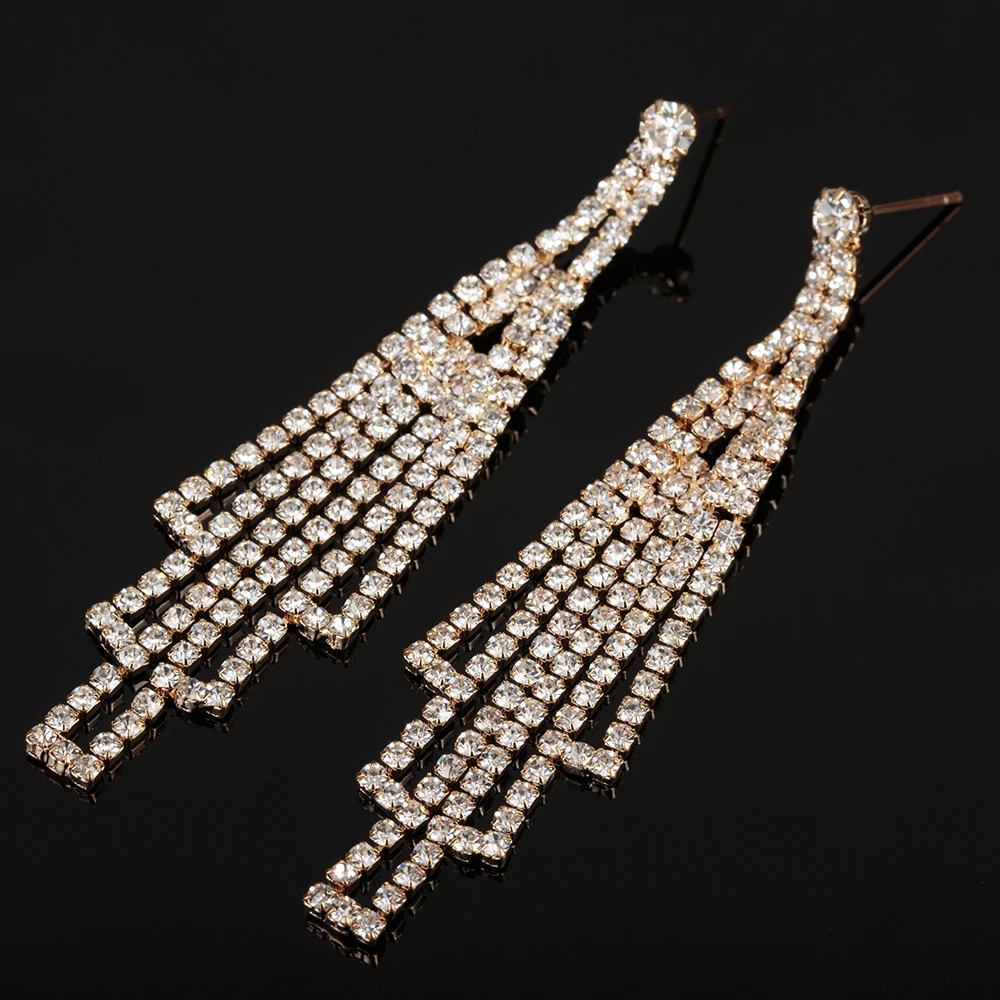 Серьги подвески YFJEWE E465 женские длинные висячие ювелирные украшения для невесты с