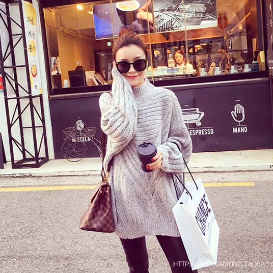 Весенне-осенние женские платья-свитеры зимние Рождественские Длинные свитеры