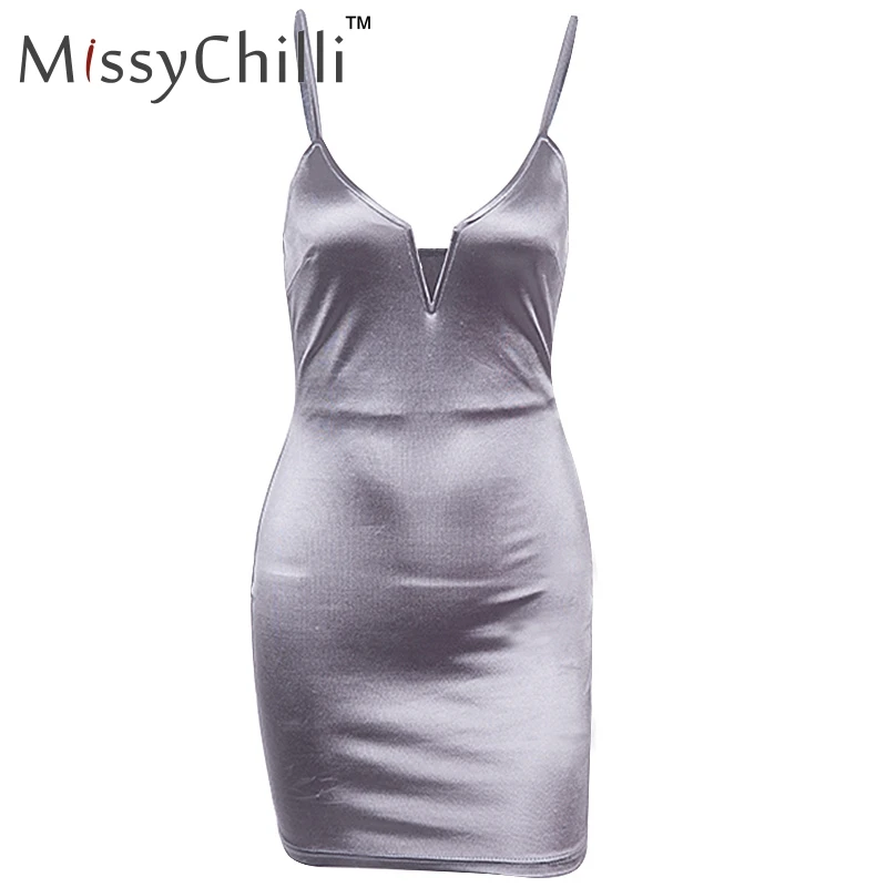 Женский сатиновый сарафан MissyChilli облегающий короткий винтажный с треугольным