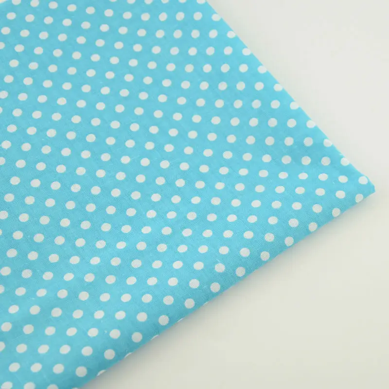 В белый горошек Стиль лоскутное голубой цвет Вышивание ситцевой ткани