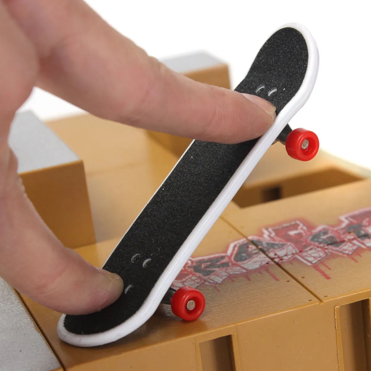 Yellow Skate Park Ramp Parts for Fingerboard Finger Board Parks Amateur Kids Childrens Birthday Gift Toy