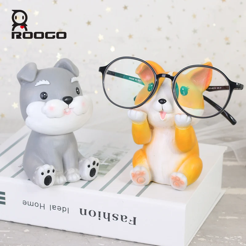 Фигурка животного в форме щенка kawaii, держатель для очков из смолы, украшение, стол для учебы, подарок для детей