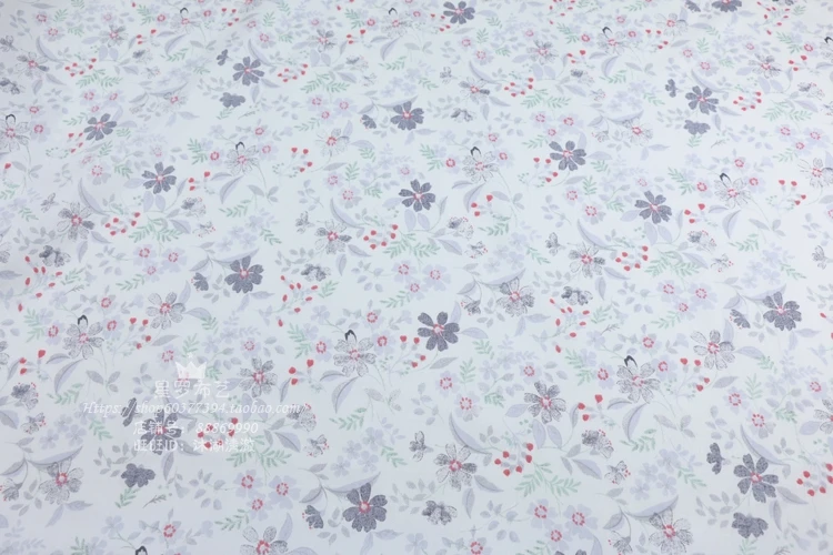 235x50 см маленький цветочный саржевый Хлопок Ткань DIY Детская одежда ткань сделать постельные принадлежности одеяло украшение дома 260 г/м