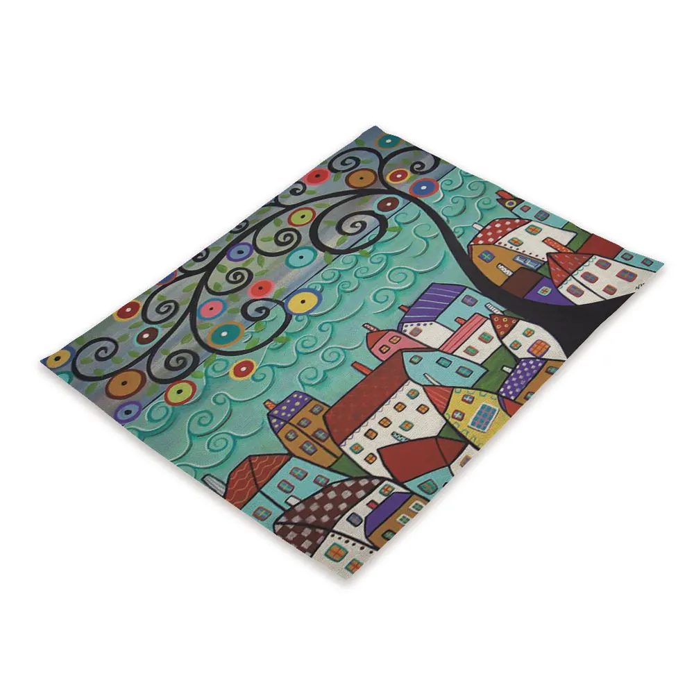 CD13-2 Nordic Kitchen Table Mats Flower American Placemats Cup Coaster Rectangle Kitchen Placemat Doily Manteles Individuales De Mesa - Цвет: CD13-2