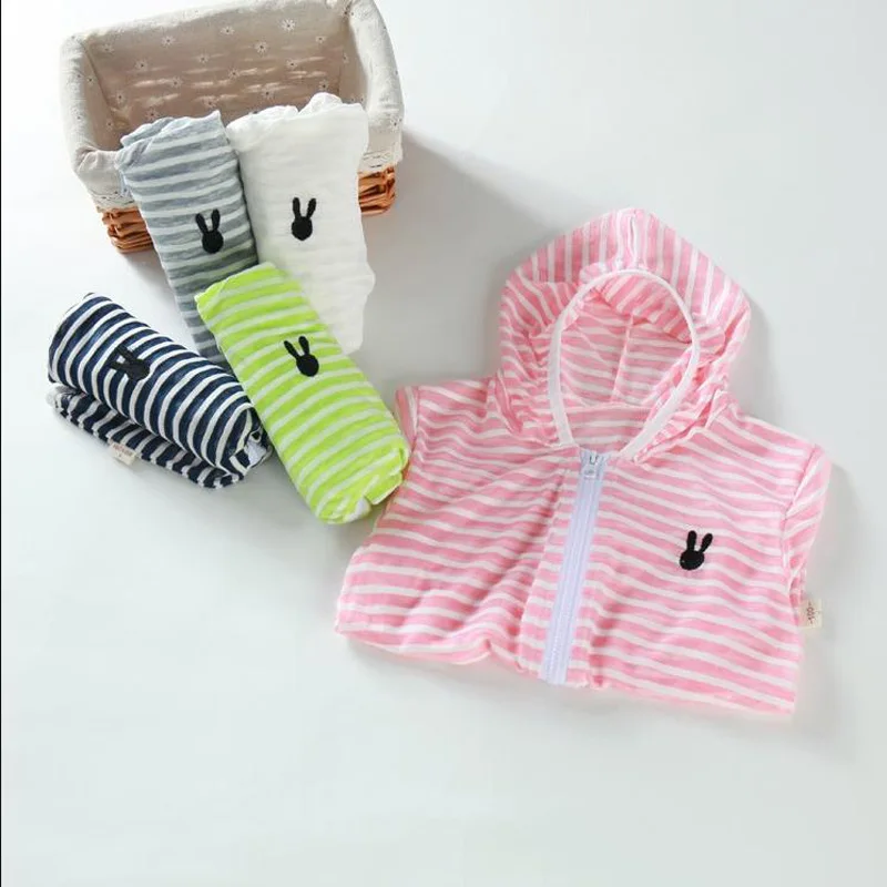 2018 летняя Солнцезащитная верхняя одежда для маленьких девочек детские полосатые