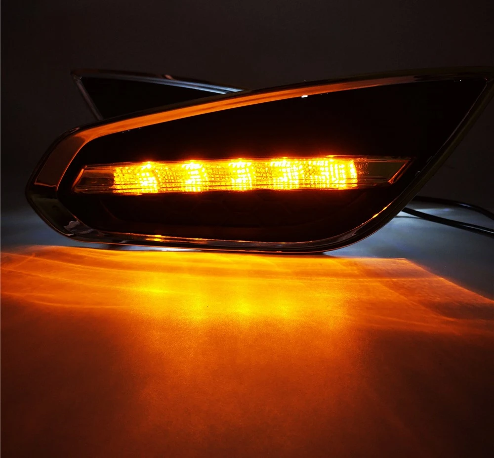 Автомобильный мигающий 2 шт. светодиодный DRL Дневной ходовой светильник Дневной светильник с желтым сигналом поворота для Volvo S60 2009 2010 2011 2012 2013