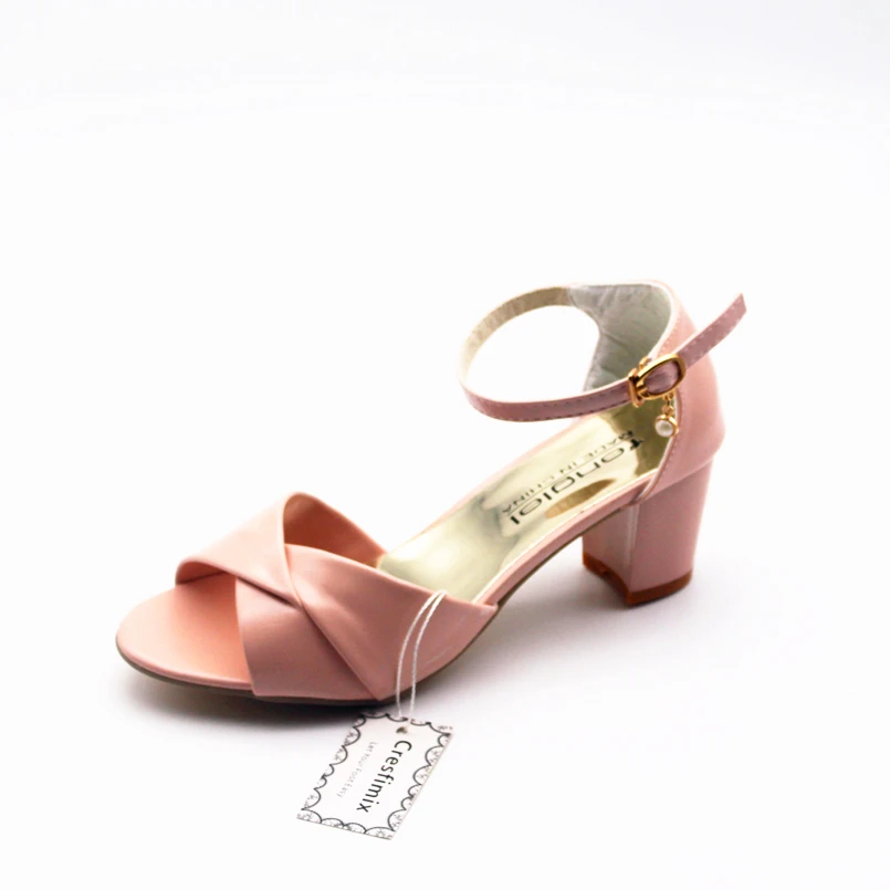 

Cresfimix sandalias de mujer women fashion pink high heel sandal shoes lady casual comfortable slip on shoes cute summer shoes
