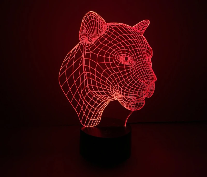 Леопард 3D светодиодный сенсорный зарядка атмосферная настольная лампа акриловый светодиодный визуальный стерео лампа